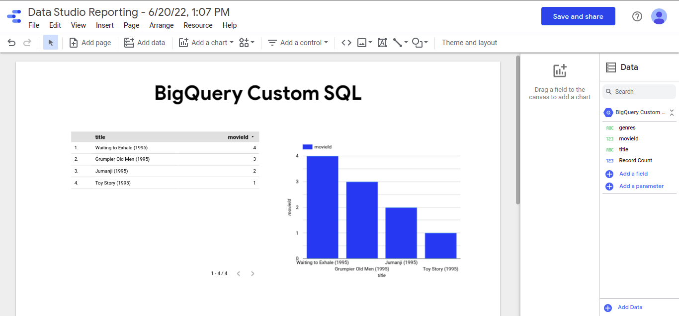 BigQuery custom SQL